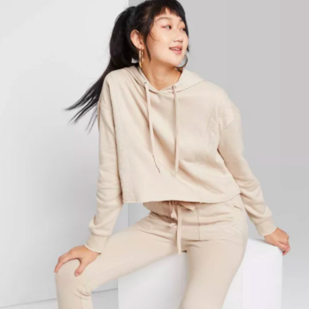 Beige Hoodie and Jogger Set